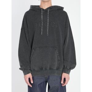 GUCCI Men's Oversized Embossed Logo Hoodie Men GREY Sweaters & Cardigans